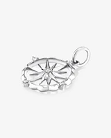 Star Motif Pendant with Diamonds in Sterling Silver