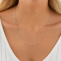 50cm Box Chain in 18kt White Gold