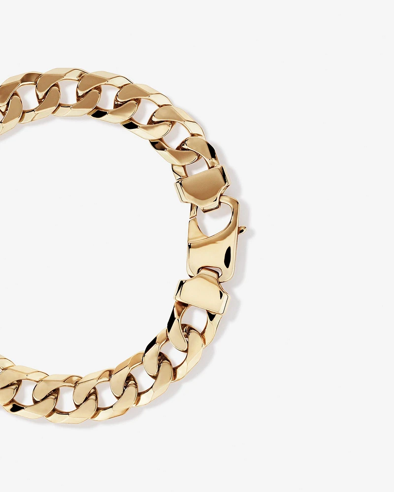 23cm (9.5") 12.5mm-13mm Width Curb Bracelet in 10kt Yellow Gold