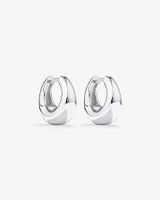 Tapered Dome Huggie Earrings in Sterling Silver