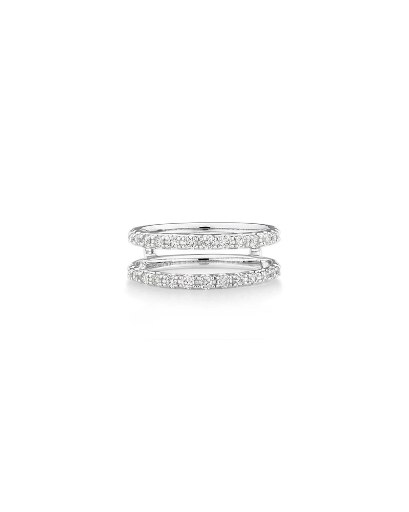 Bague complémentaire en or blanc 14 K avec diamants totalisant 0,50 ct