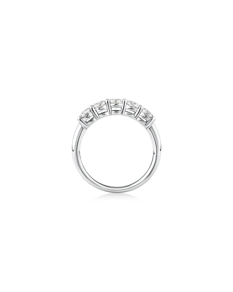 Evermore 5 Stone Wedding Band with 1 Carat TW of Diamonds in 14kt White Gold