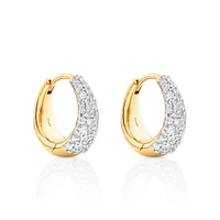 Stardust Hoops with .72TW of Diamonds in 10kt Yellow Gold and Rhodium