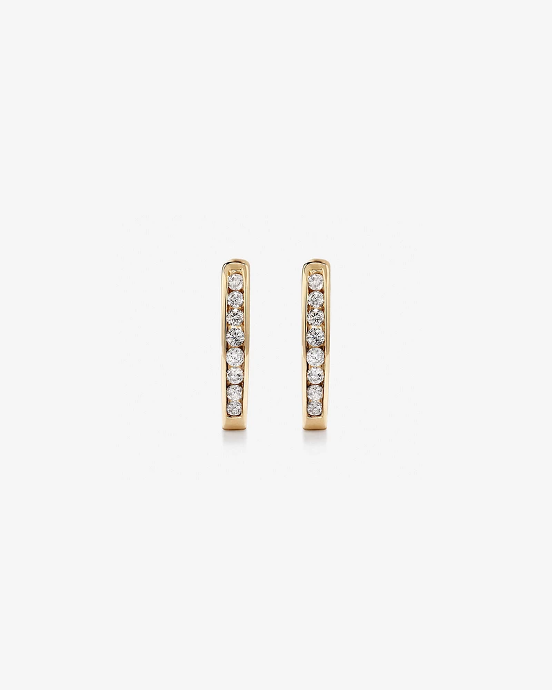 Huggie Earrings with 0.25 Carat TW of Diamonds in 10kt Yellow Gold