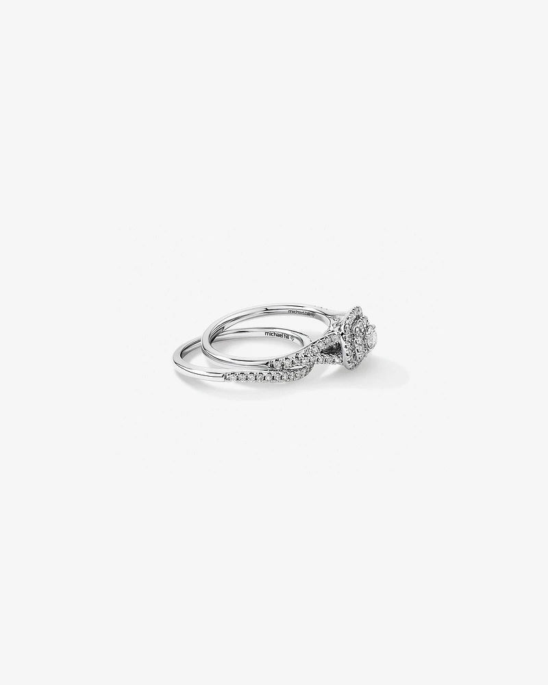 Bridal Set with 0.60 Carat TW of Diamonds in 14kt White Gold