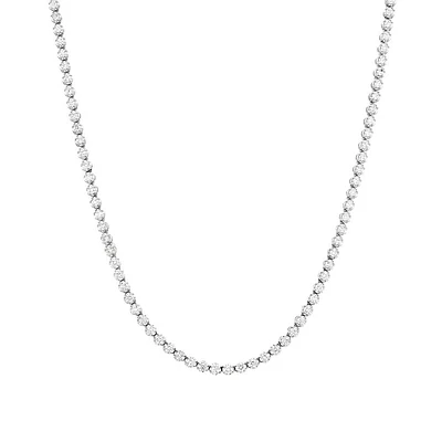 Carat TW Laboratory-Grown Diamond Tennis Necklace set in 10kt White Gold