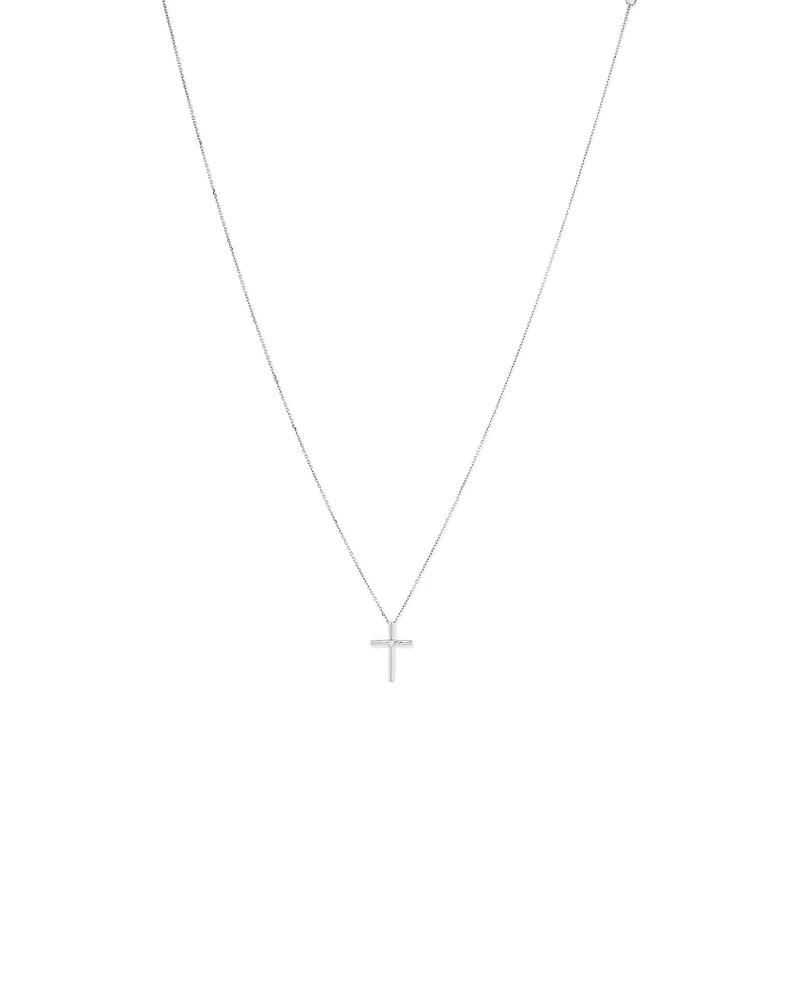 Diamond Accent Cross Pendant in Sterling Silver