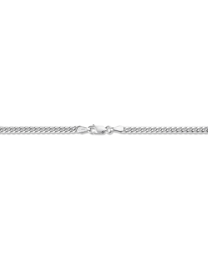 55cm (22") 3.5mm Width Miami Curb Chain in Sterling Silver