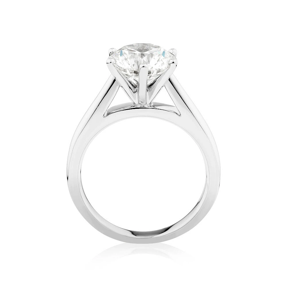 Certified Solitaire Engagement Ring with A 3 Carat TW Diamond in 14kt White Gold