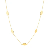 Marquise Station Necklace in 10kt Yellow Gold