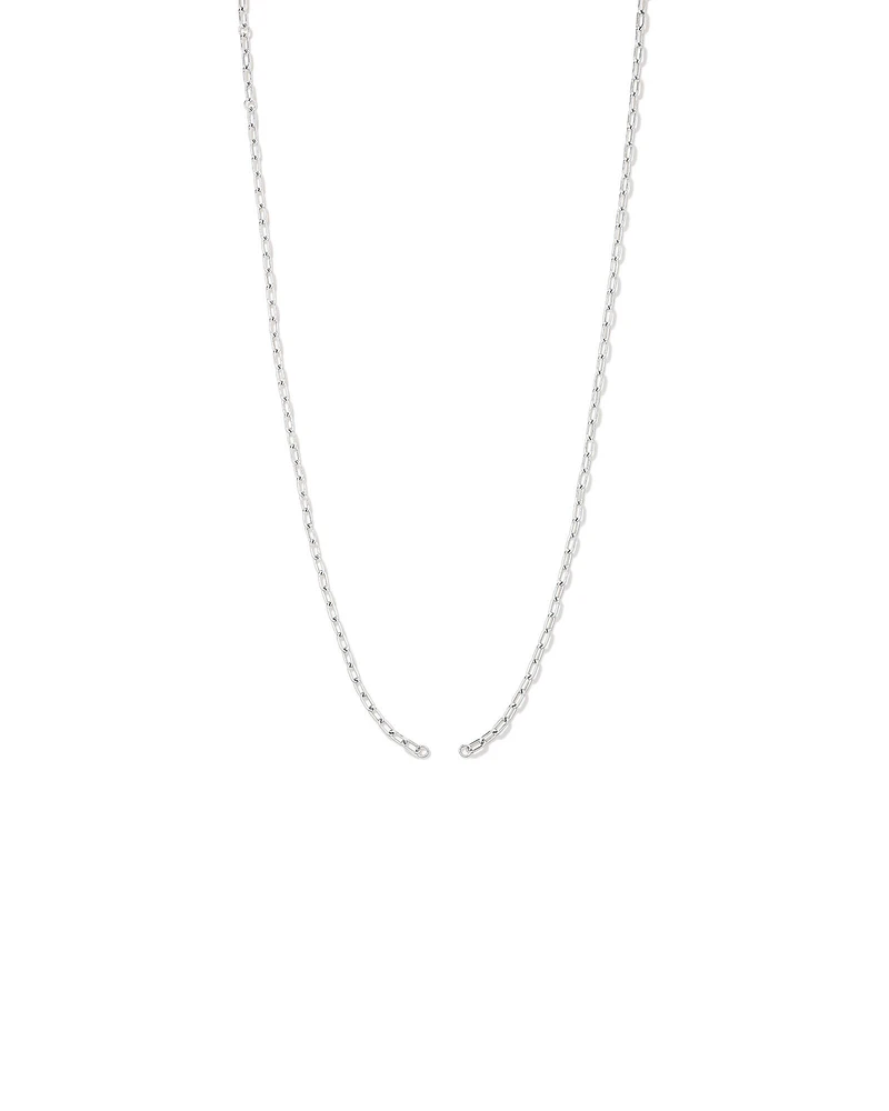 60cm (24") Round Paperclip Open Pendant Chain in Sterling Silver