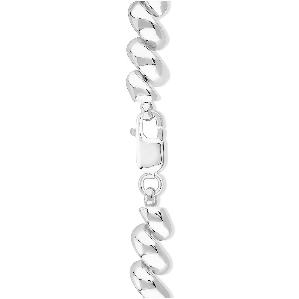 9.5mm Wide Hollow San Marco Chain Bracelet in Sterling Silver