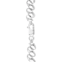 9.5mm Wide Hollow San Marco Chain Bracelet in Sterling Silver