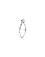 Bague de fiançailles en or blanc 14 K avec diamants totalisant 0,50 ct