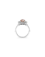 Morganite Lacy Halo Ring with .50TW of Diamonds in 10kt White Gold