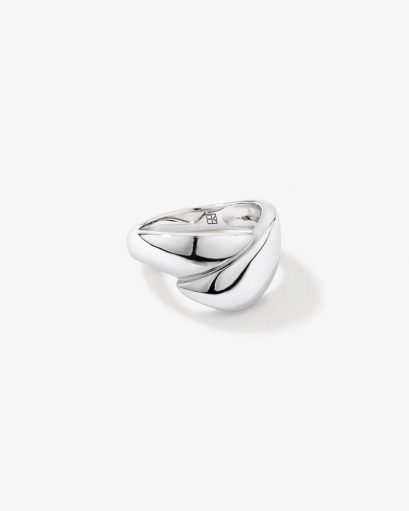 Bold Crossover Ring in Sterling Silver