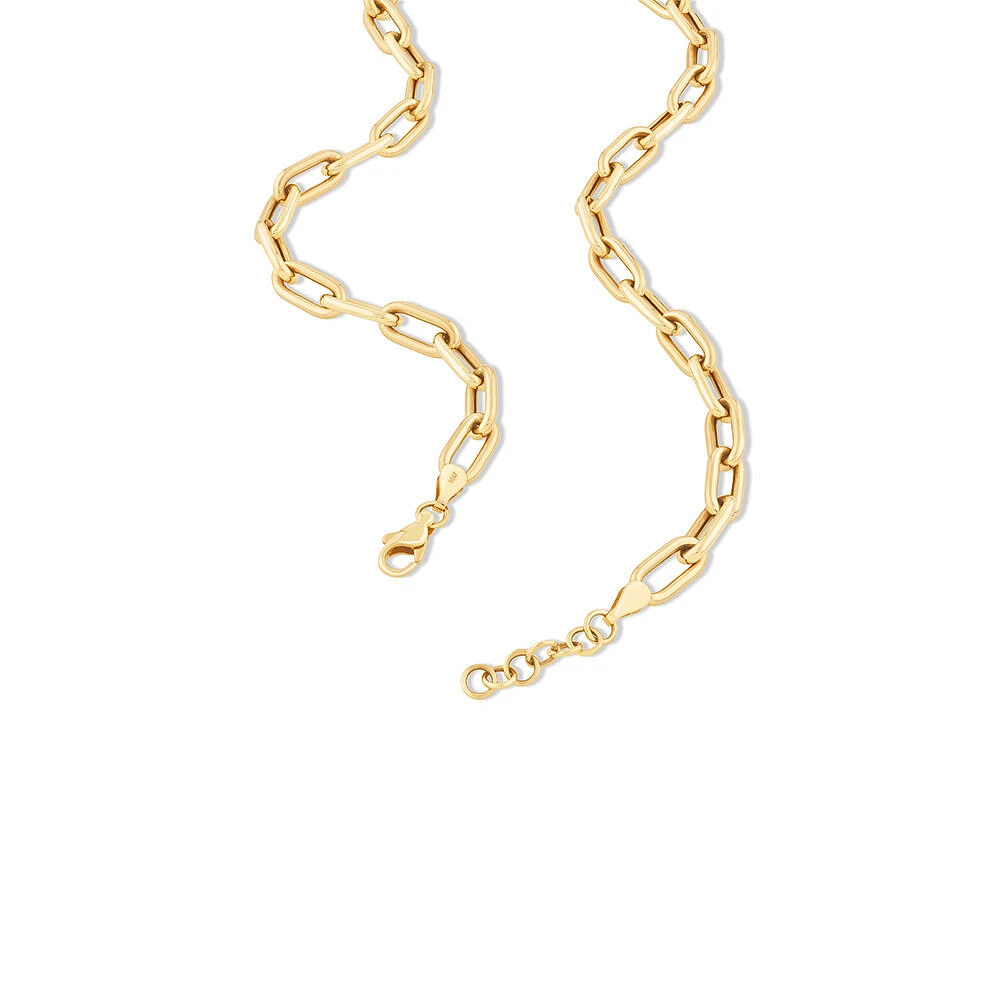 42.5cm Oval Paperclip Chain in 10kt 42.5cm Hollow Oval Paperclip Chain in 10kt Yellow Gold