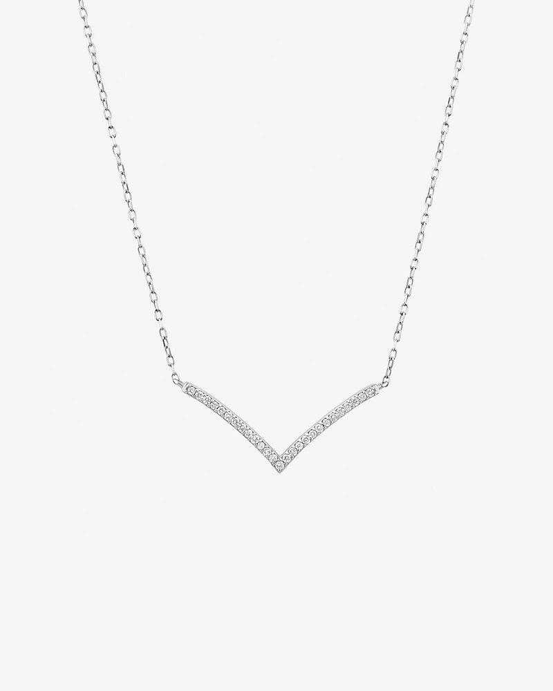 Chevron Necklace with Carat TW Diamonds in Sterling Silver