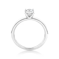 Solitaire Engagement Ring with Carat TW of Laboratory-Grown Diamond in 14kt White Gold