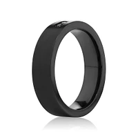 6mm Black Titanium Ring with Enhanced Black Diamonds