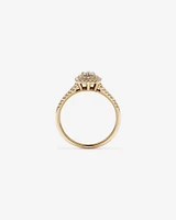 0.30 Carat TW Cushion Shaped Cluster Diamond Halo Engagement Ring in 10kt Yellow Gold