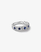 Bubble Ring with Sapphire and .50 Carat TW Diamonds in 14kt White Gold