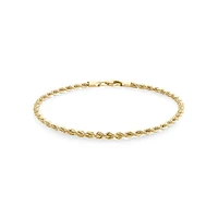 19cm (7.5") Hollow Rope Bracelet in 10kt Gold