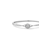 0.15 Carat TW Diamond Halo Everlight Bangle in Sterling Silver