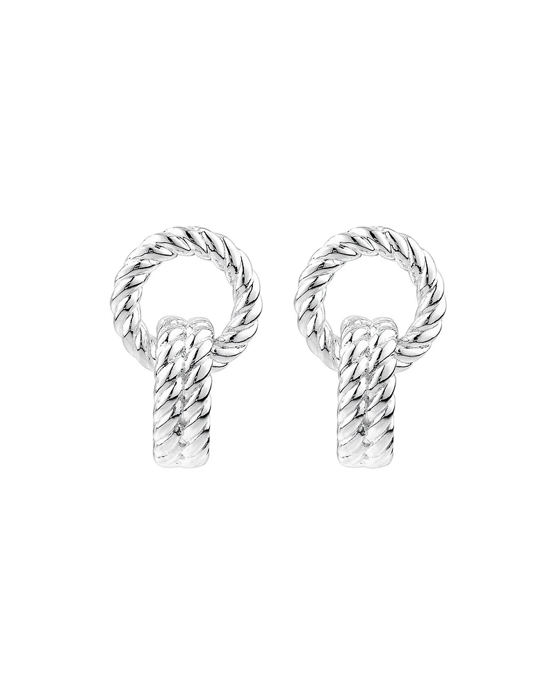 Rope Textured Earrings in Sterling Silver