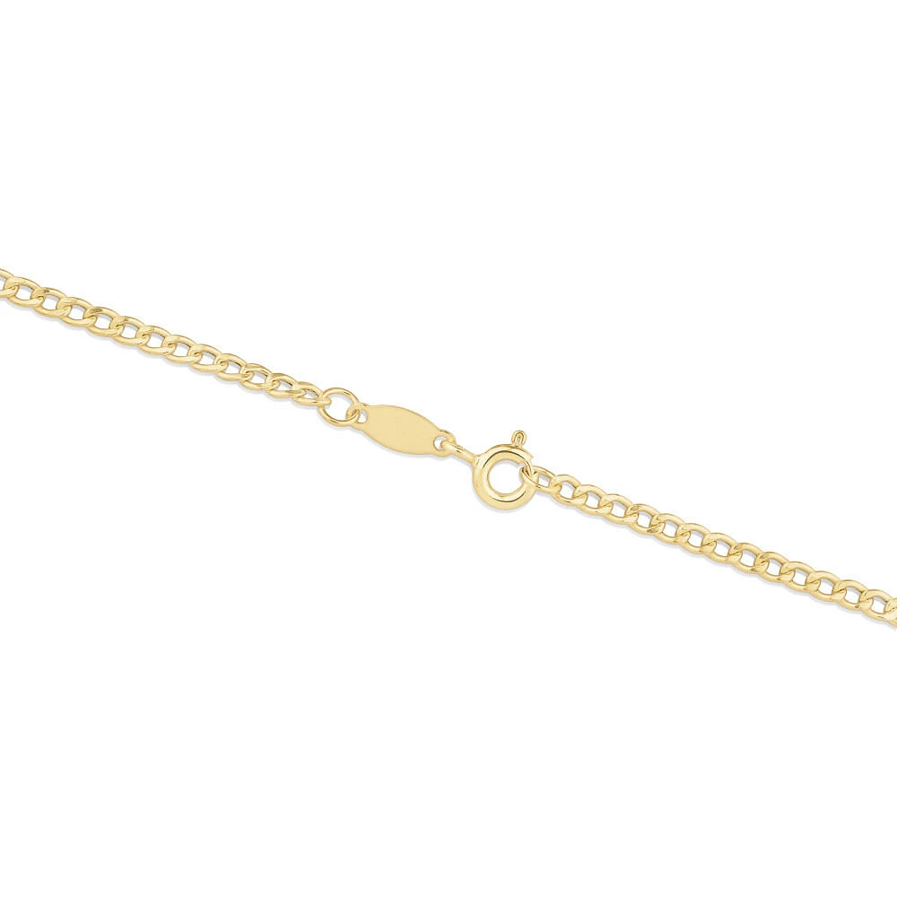 60cm (24") Hollow Curb Chain in 10kt Yellow Gold