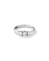 0.50 Carat TW Three Stone Round Brilliant Diamond Engagement Ring in 14kt White Gold