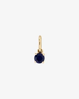 Created Round Blue Sapphire Birthstone Pendant in 10kt Yellow Gold