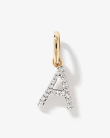 Diamond Letter A Initial Pendant in 10kt Yellow Gold