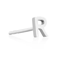 E Initial Single Stud Earring in Sterling Silver