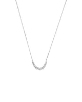 Graduated Round Cubic Zirconia Necklace in Sterling Silver