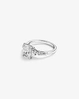 2.86 Carat TW Radiant Cut Laboratory-Grown Diamond Fancy Cut Side Stone Engagement Ring in 14kt White Gold