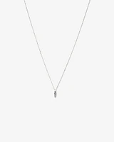 Diamond Star Accent Narrow Signet Pendant with Chain in Sterling Silver