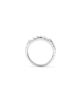 Cubic Zirconia Tapered Chunky Rib Ring in Sterling Silver