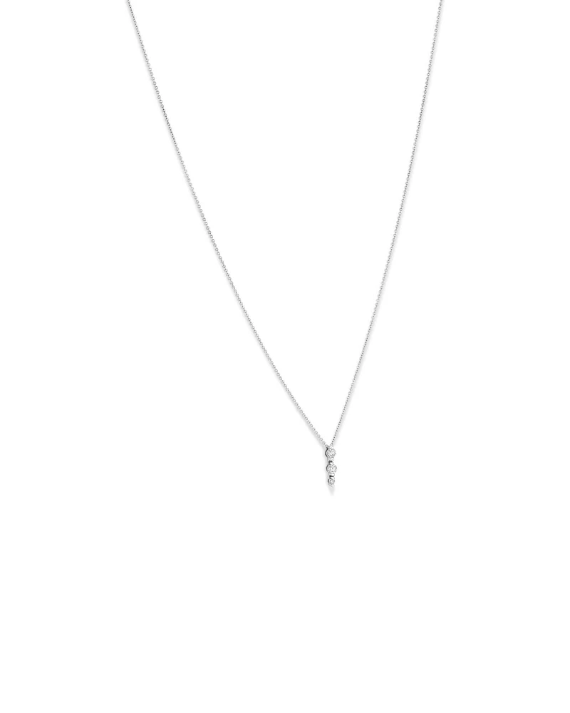 Graduated Drop Necklace with 0.28 Carat TW of Diamonds in 18kt White Gold