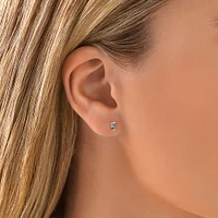 Stud Earrings with London Blue Topaz in 10kt Yellow Gold