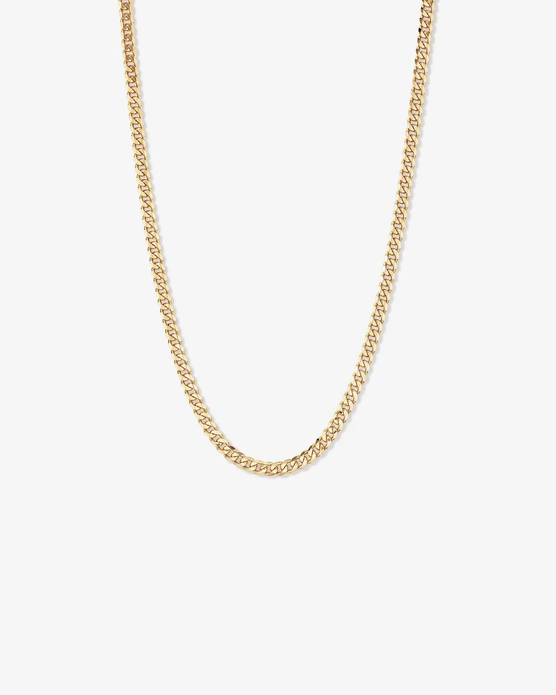 55cm (22") 6.3mm Width Solid Concave Bevelled Curb Chain in 10kt Yellow Gold