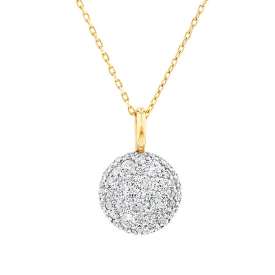 Pendentif Stardust en or jaune 10 K et rhodium avec diamants totalisant 0,55 ct