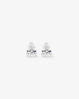 Pear Shape Cubic Zirconia Stud Earrings in Sterling Silver