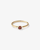 3 Stone Ring with Garnet & Diamonds in 10kt Yellow Gold