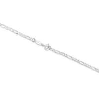 2.6mm Wide Hollow Figaro Chain in 10kt White Gold