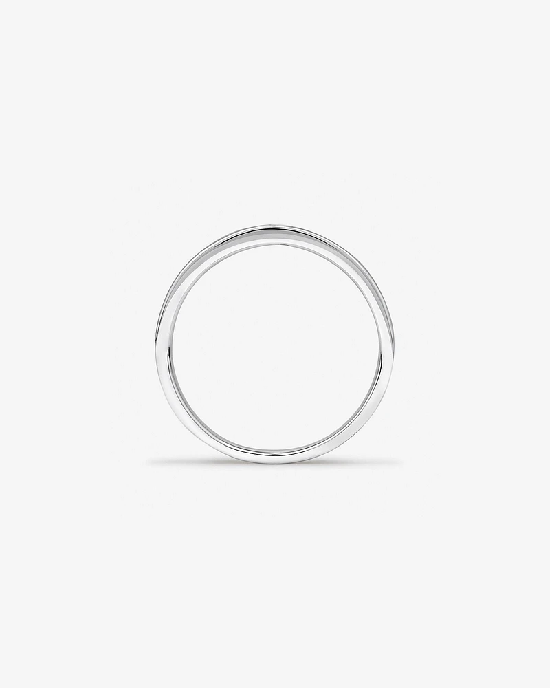 Bague en or blanc 10 K avec diamants pour homme