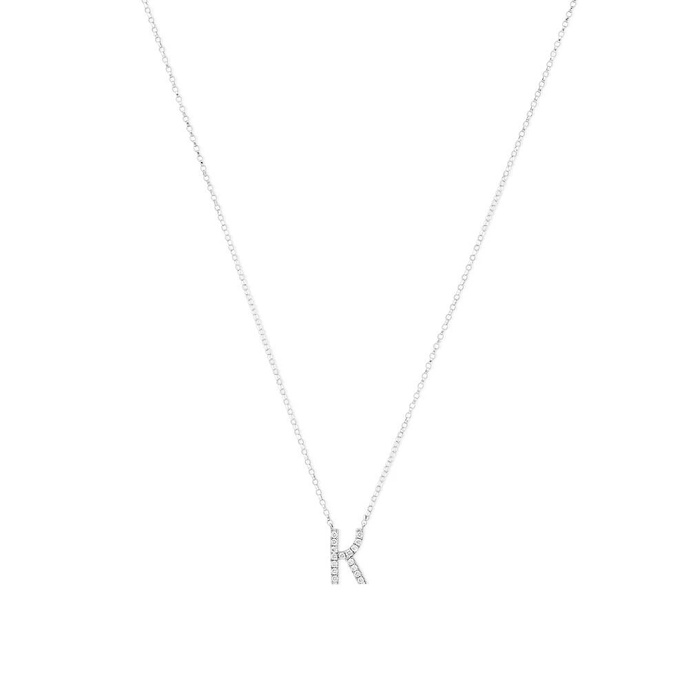 A' Initial necklace with 0.10 Carat TW of Diamonds in 10kt White Gold