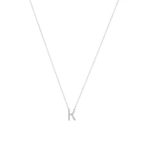 A' Initial necklace with 0.10 Carat TW of Diamonds in 10kt White Gold