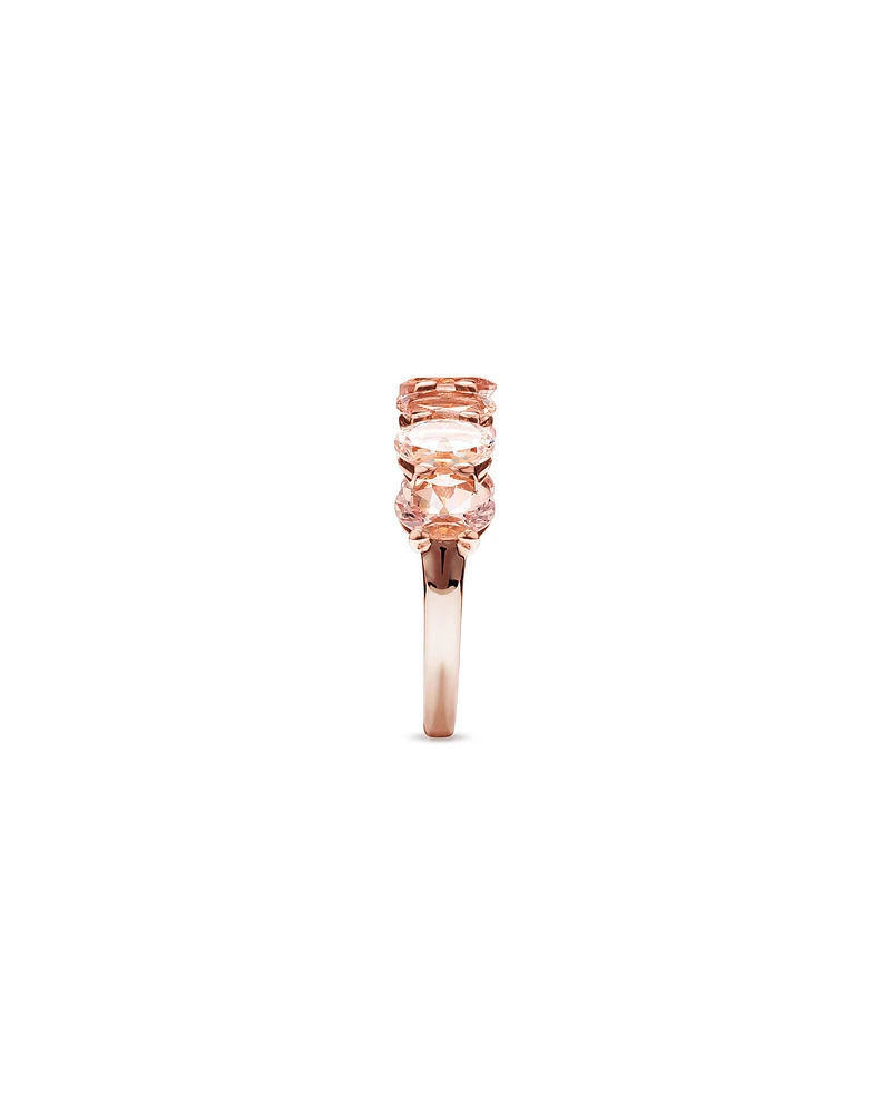 Morganite Half Eternity Ring in 10kt Rose Gold