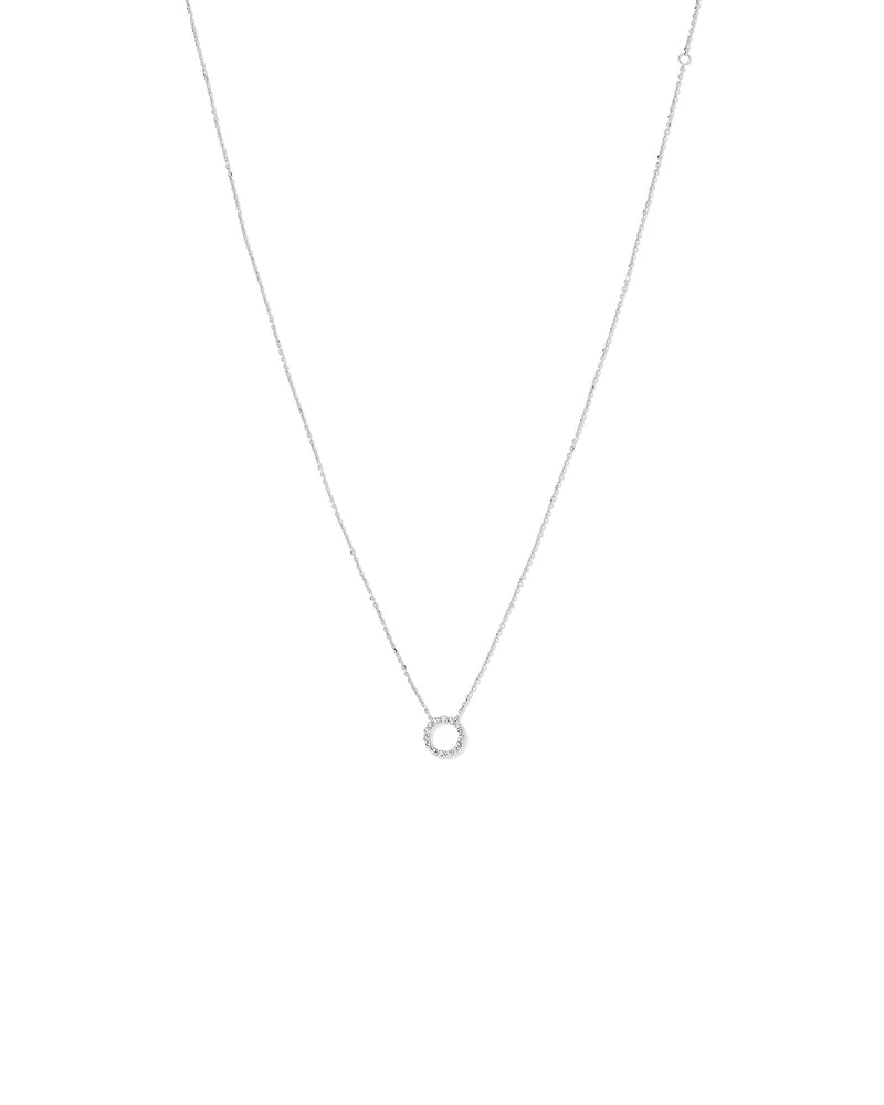 Carat TW Diamond Circle Necklace in 10kt White Gold